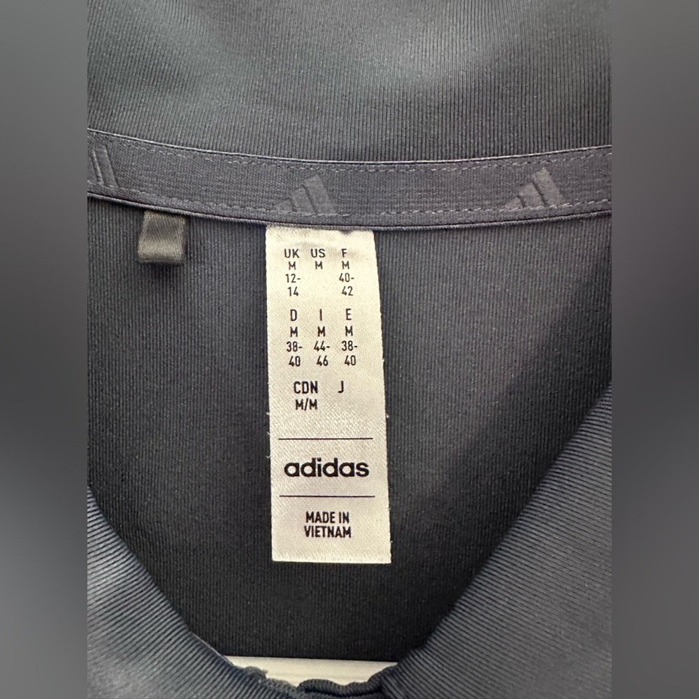 ADIDAS GOLF Women's Short Sleeve Polo Shirt Navy Blue - Size Medium - Pre-Loved - Picture 3 of 4